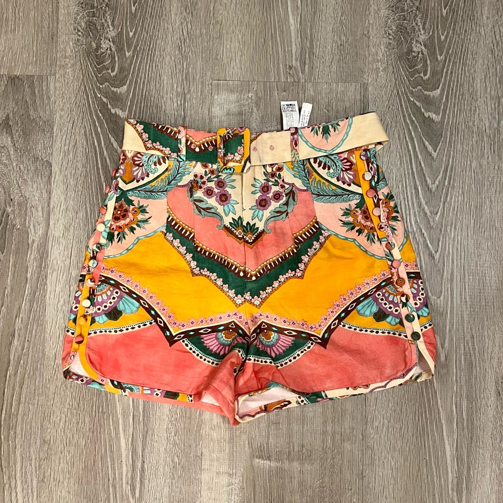Zara High Rise Linen Print Shorts - BLOGGER FAVORITE - Picture 1 of 9